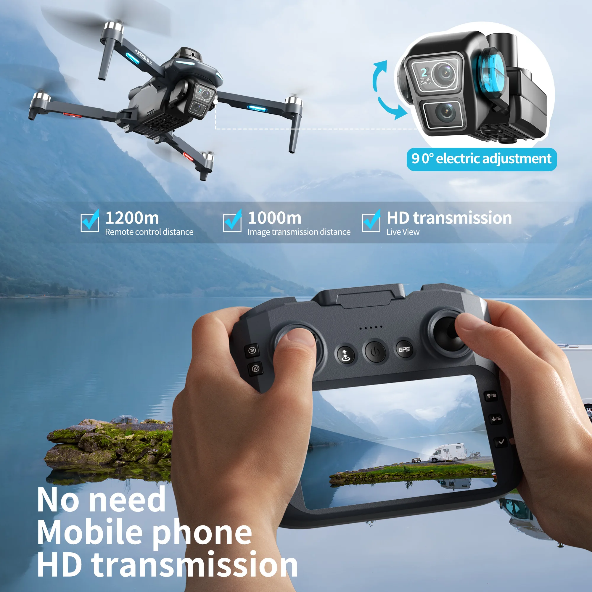 Original XT606 MAX GPS Drone H - огляд і ціна Drone Gps Mount